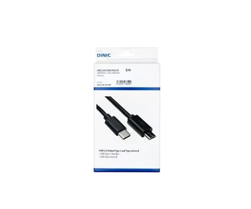 USB 3.1-kabel type C - mikro B, svart, eske, 1 m DINIC-eske